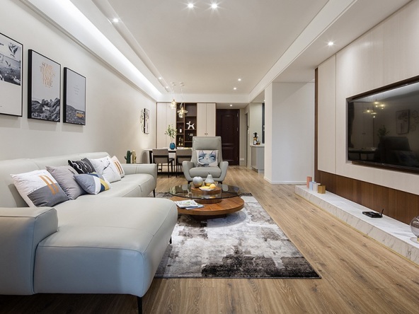 武漢東原啟城簡約三居室裝修效果圖_97平米11萬裝修設計案例